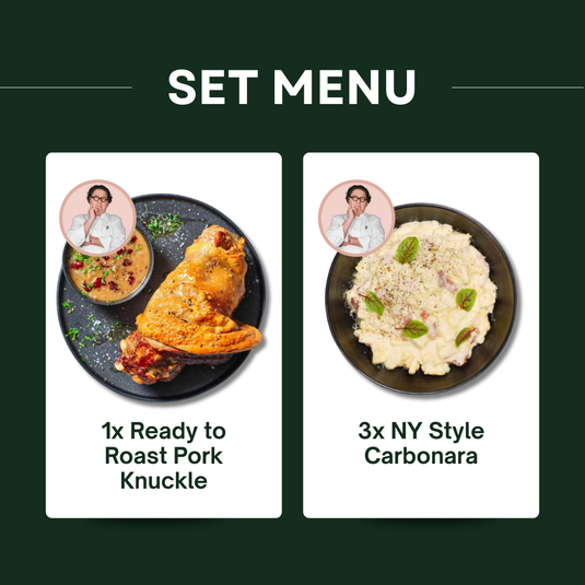 Roasted Pork Knuckle & Carbonara