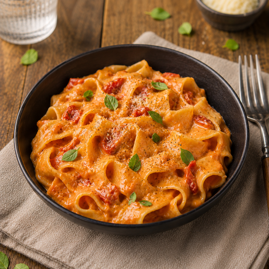 Braised Red Pepper and Ricotta Cream
