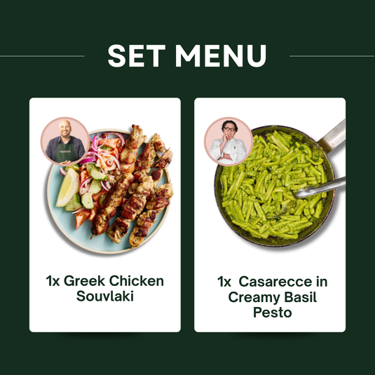 Greek Lamb Souvlaki & Creamy Basil Pesto