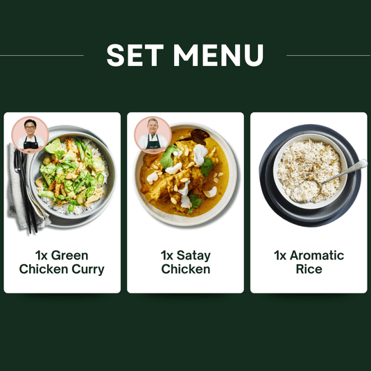 Green Chicken Curry, Satay Chicken & Aromatic Rice - Providoor