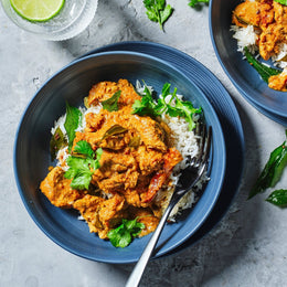 South Indian village-style chicken curry with free-range chicken